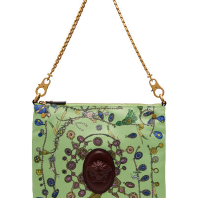 Versace Green Cabine Printed Duchesse Bag