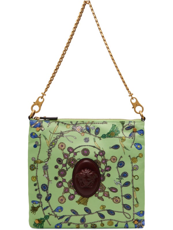 Versace Green Cabine Printed Duchesse Bag