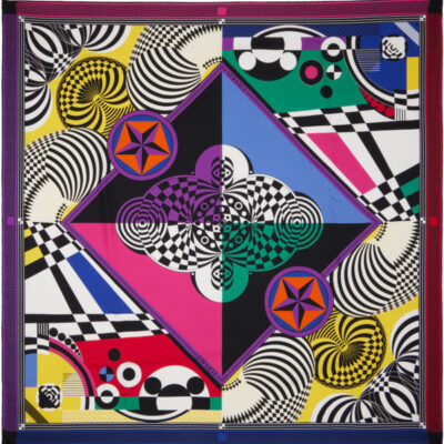 Versace Multicolor Printed Silk Twill Scarf