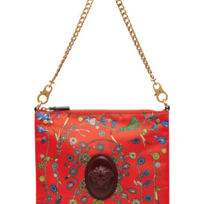 Versace Red Cabine Printed Duchesse Shoulder Bag