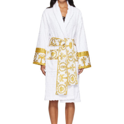 Versace White 'I Heart Baroque' Bathrobe