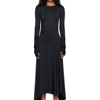 Victoria Beckham Black Long Sleeve Midi Dress