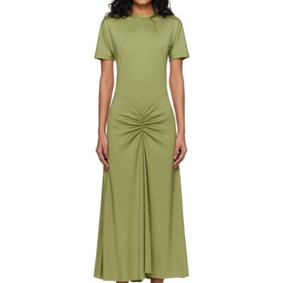 Victoria Beckham Green Blaire Midi Dress