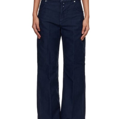 Victoria Beckham Navy Split Utility Trousers