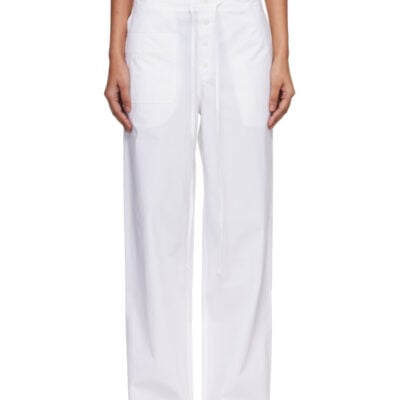 Victoria Beckham White Cargo Trousers