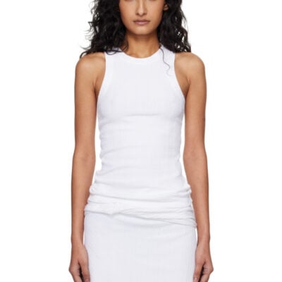 Victoria Beckham White Rib Tank Top