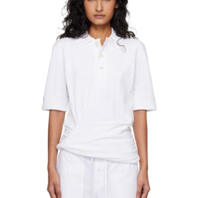 Victoria Beckham White Twist Polo