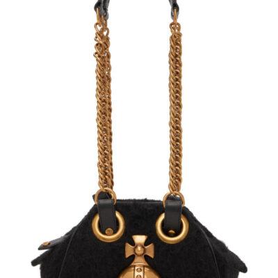 Vivienne Westwood Black Archive Orb Chain Hand Bag