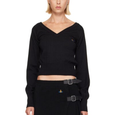Vivienne Westwood Black Beatrice V-Neck Sweater