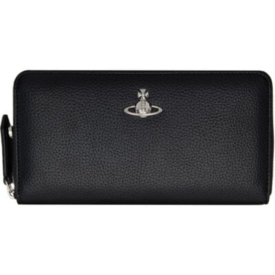 Vivienne Westwood Black Classic Zip Round Wallet