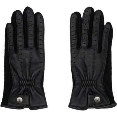 Vivienne Westwood Black Leather & Wool Gloves