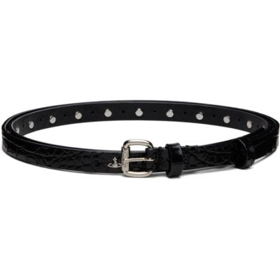 Vivienne Westwood Black Mini Alex Orb Stud Belt