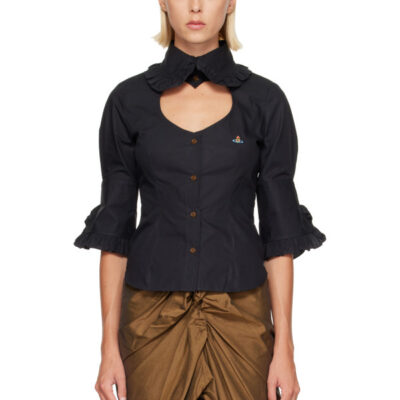 Vivienne Westwood Black S/S Toulouse Frill Shirt