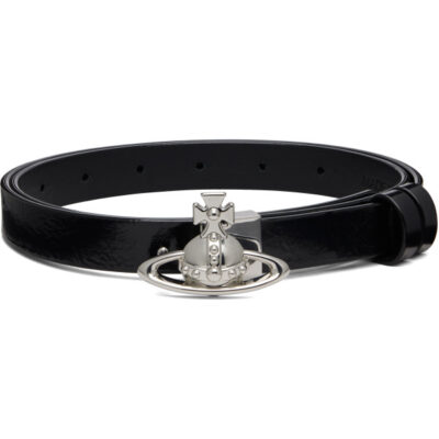Vivienne Westwood Black Small Orb Buckle Belt