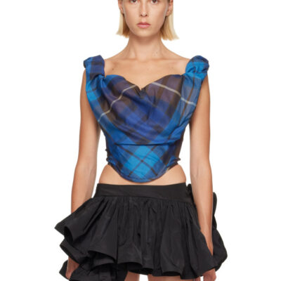 Vivienne Westwood Blue & Brown Sunday Corset Top