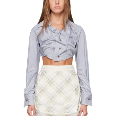 Vivienne Westwood Blue Cropped Drunken Shirt