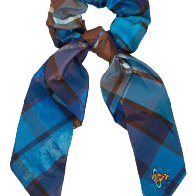 Vivienne Westwood Blue Embroidered Large Scrunchie