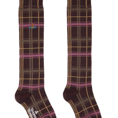 Vivienne Westwood Brown Multicheck High Socks