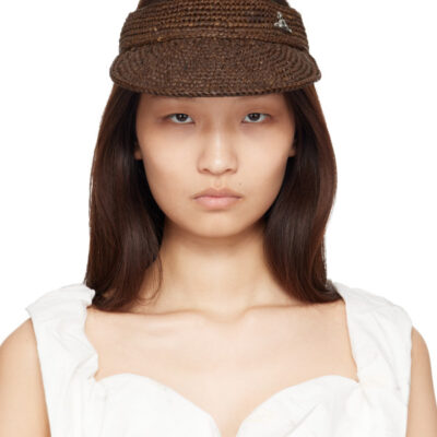 Vivienne Westwood Brown Raffia Visor