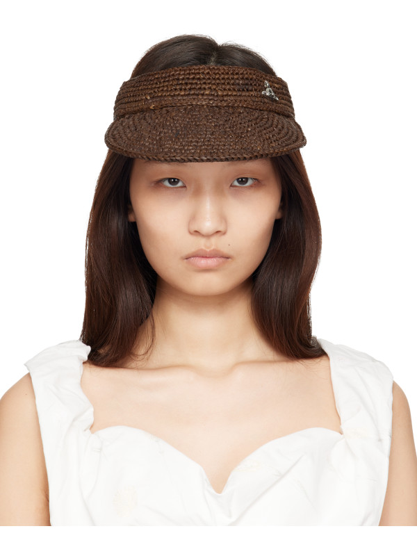 Vivienne Westwood Brown Raffia Visor