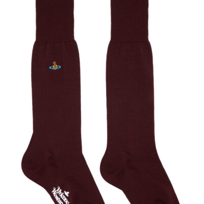 Vivienne Westwood Burgundy Uni Colour High Socks