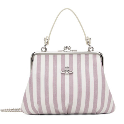 Vivienne Westwood Burgundy & White Granny Frame Bag