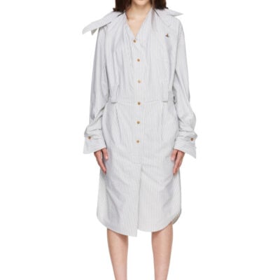 Vivienne Westwood Gray Drunken Shirt Midi Dress