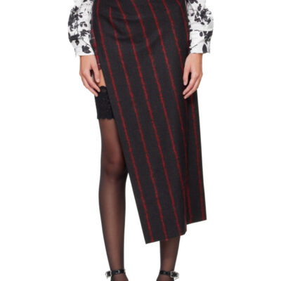 Vivienne Westwood Gray & Red Infinity Maxi Skirt