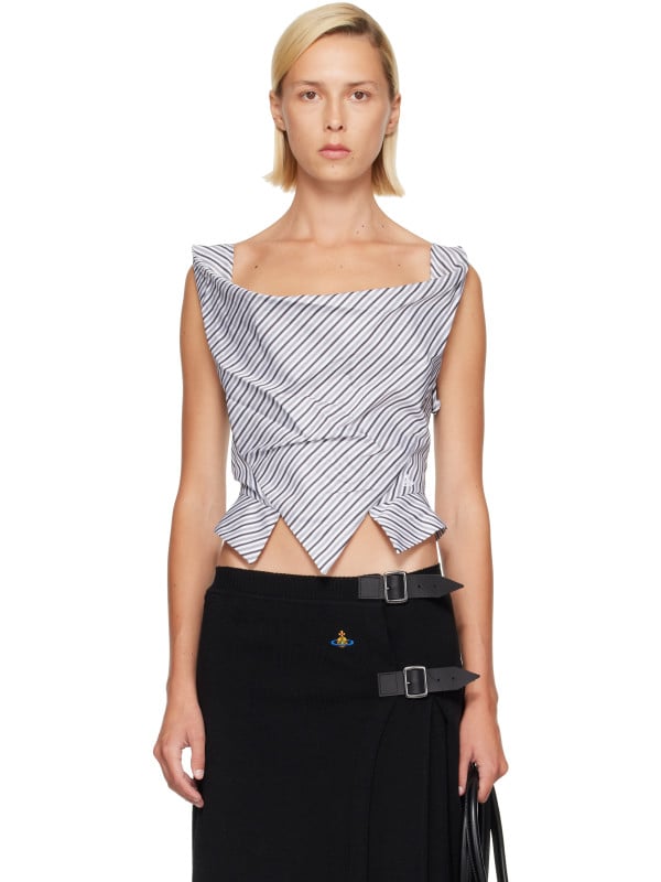Vivienne Westwood Gray & White Sunday Top
