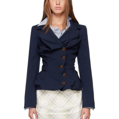 Vivienne Westwood Navy Drunken Tailored Blazer