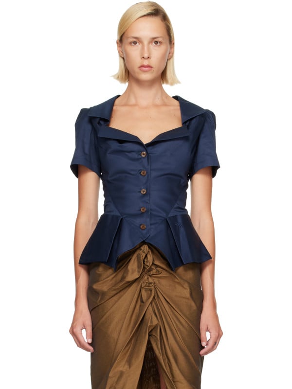 Vivienne Westwood Navy S/S Monday Shirt