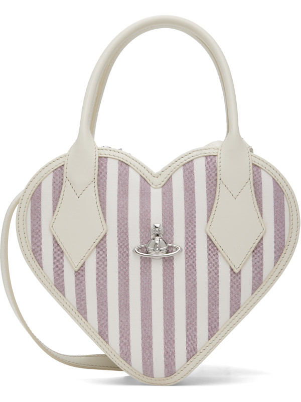Vivienne Westwood Off-White & Purple Josephine Heart Crossbody Bag