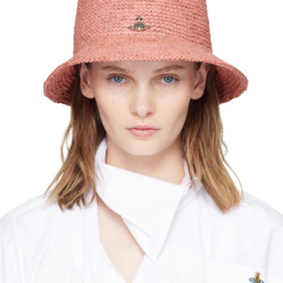 Vivienne Westwood Pink Raffia Bucket Hat