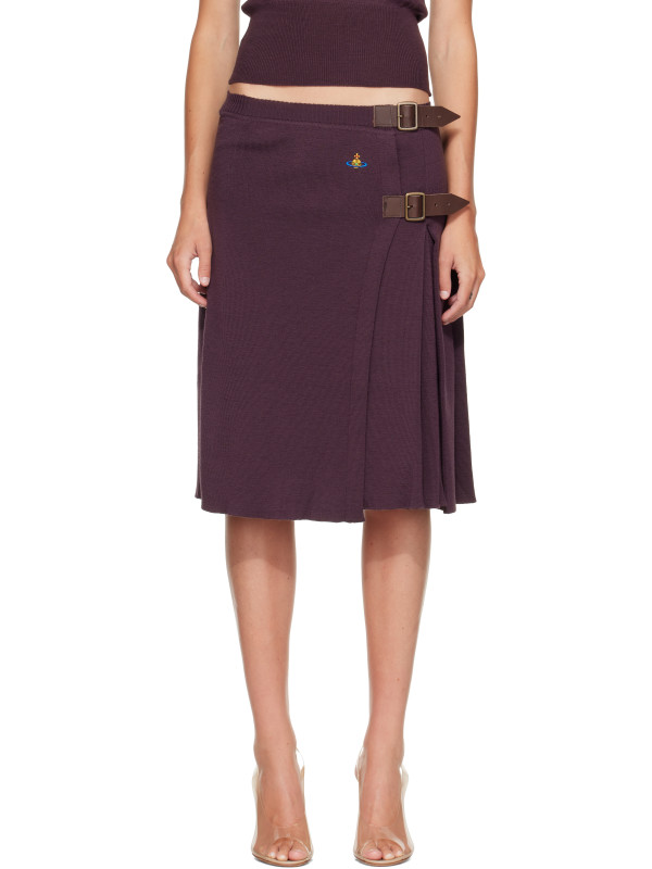 Vivienne Westwood Purple Alex Kilt Midi Skirt