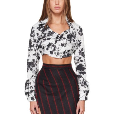 Vivienne Westwood White & Black Cropped Drunken Shirt