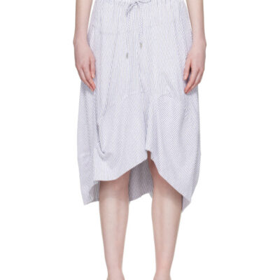 Vivienne Westwood White & Blue Aerodrome Midi Skirt