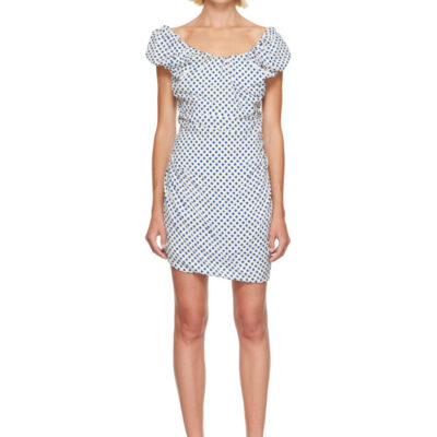 Vivienne Westwood White & Blue Twisted Ginnie Minidress