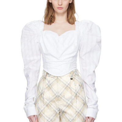 Vivienne Westwood White LS Sunday Corset Blouse