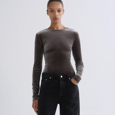 AGOLDE Corrin Scoop Back Bodysuit (Velvet) - Image 1