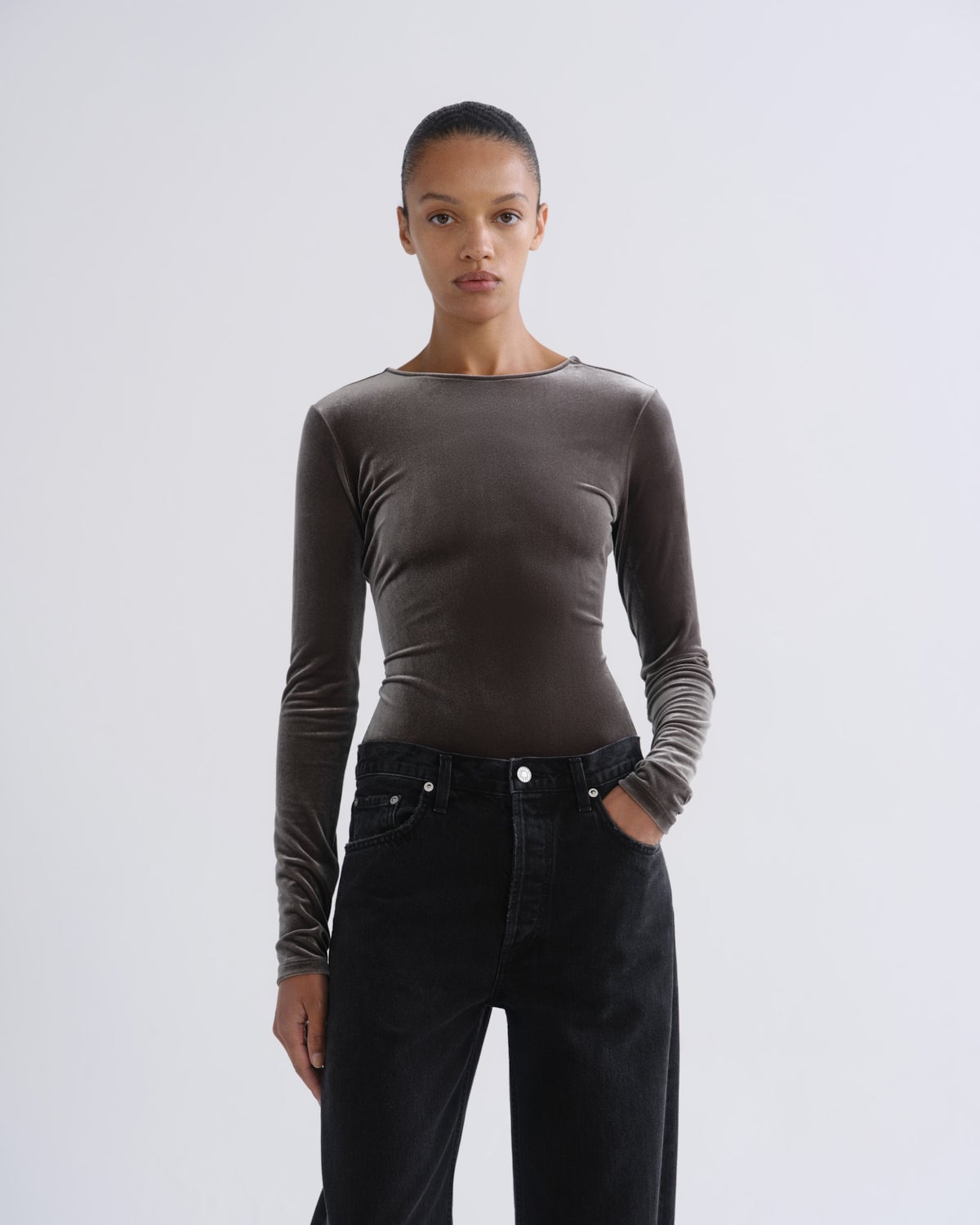 AGOLDE Corrin Scoop Back Bodysuit (Velvet) - Image 1