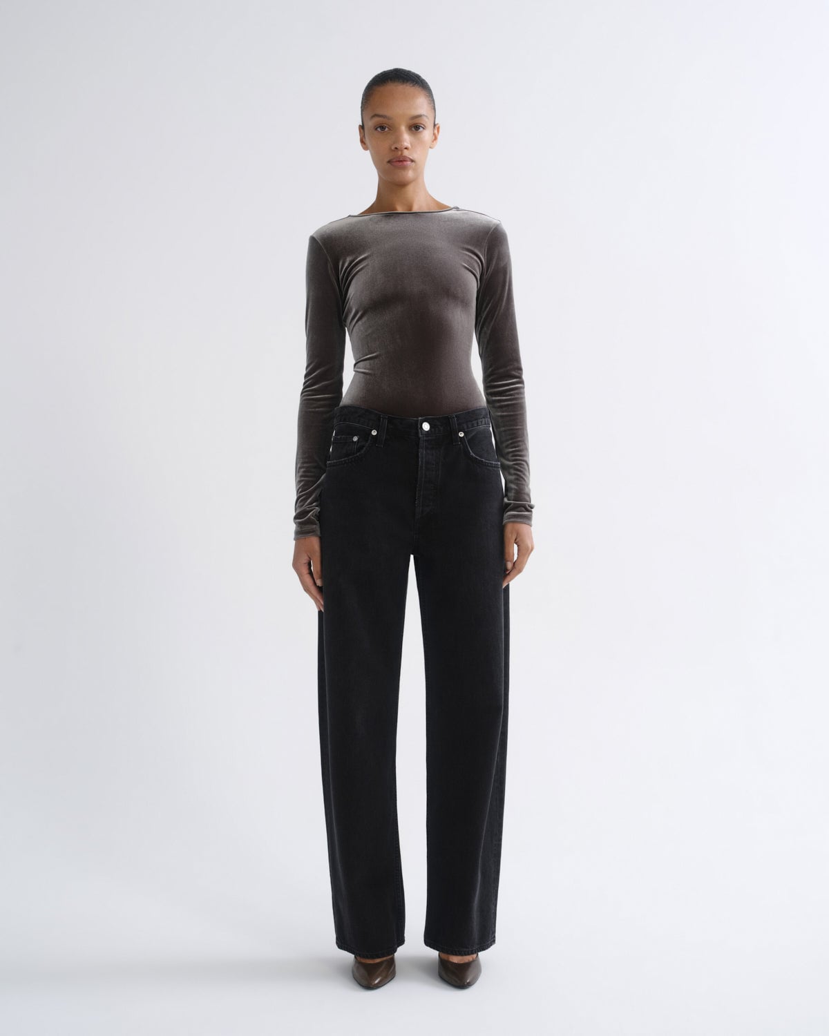 MNAGO091026051547058_3 AGOLDE Corrin Scoop Back Bodysuit (Velvet) - Image 3