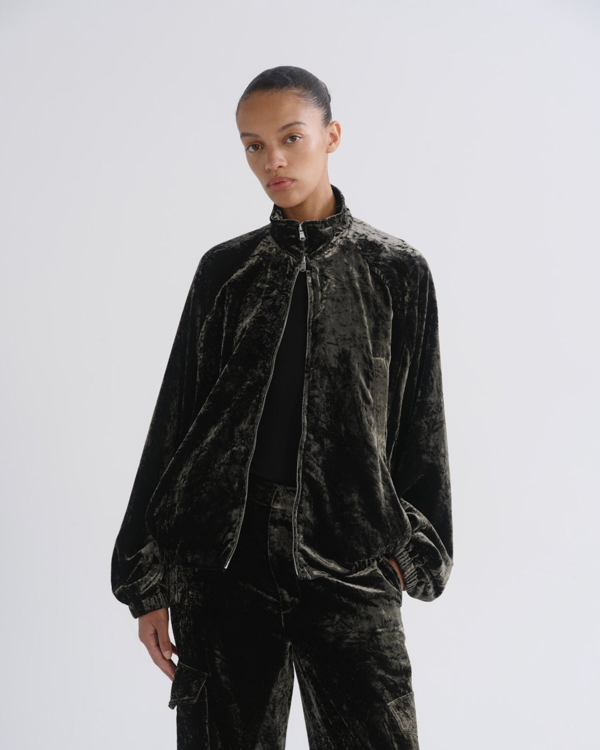 AGOLDE Catrine Bomber (Velvet) - Image 1