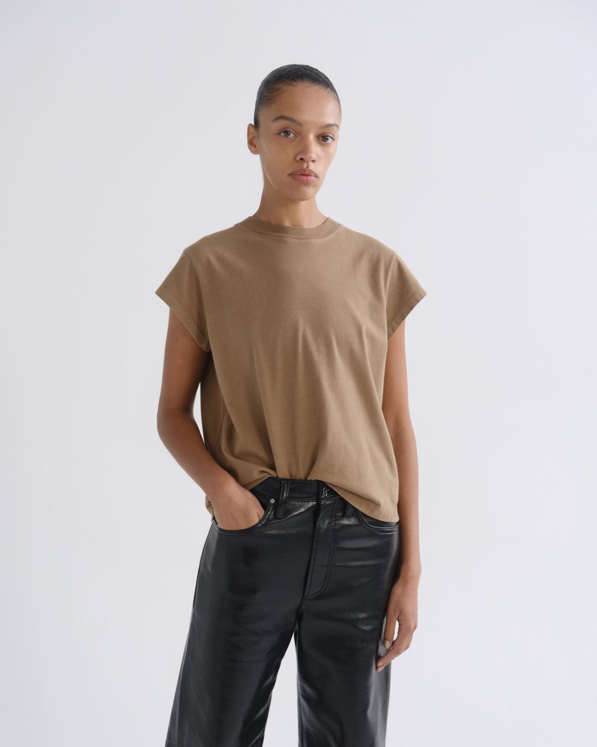AGOLDE Bryce Cap Sleeve Tee - Image 1