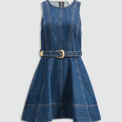 Aje Talia Hi Lo Denim Mini Dress - Image 2
