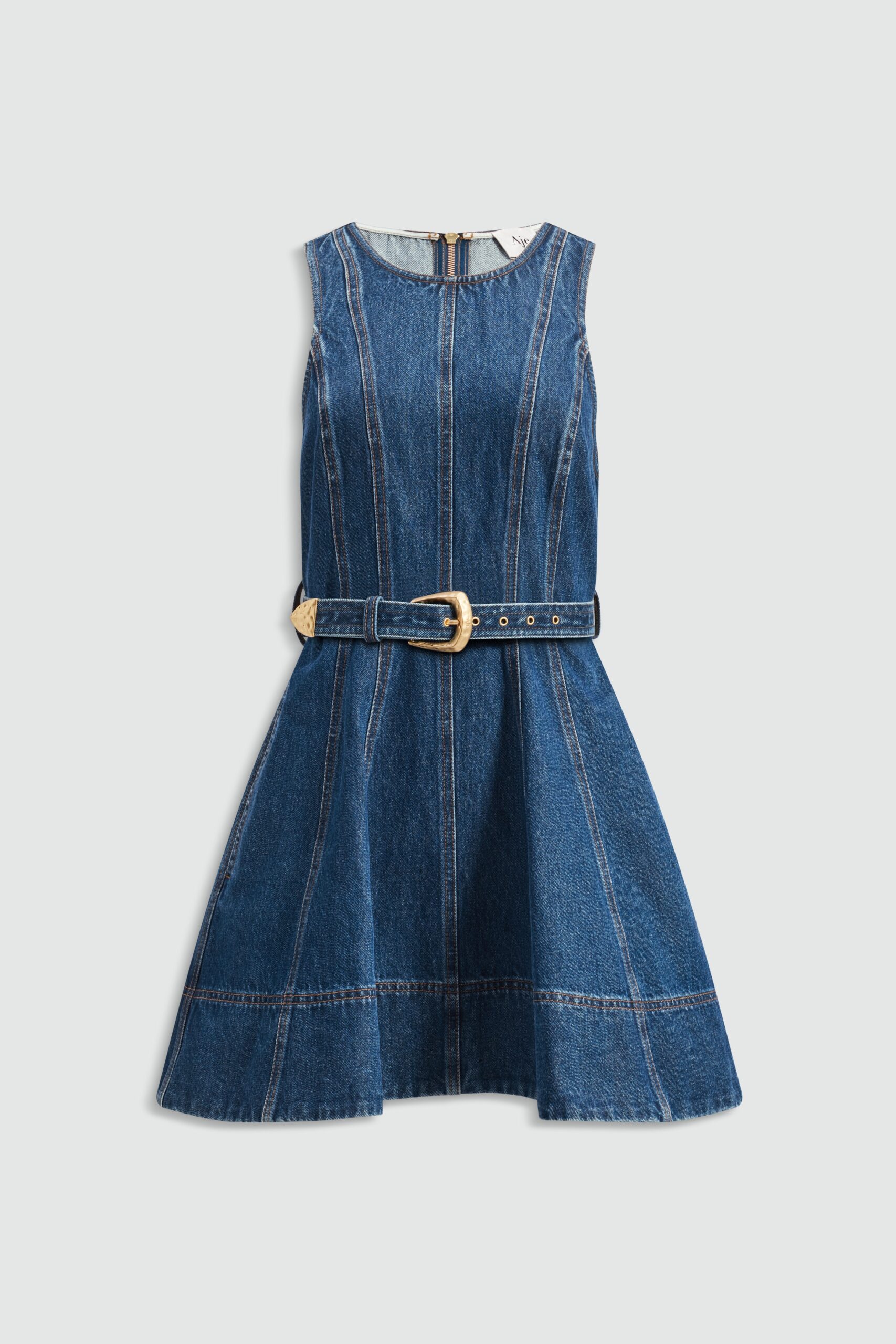 MNAJE041026180236018_2 Aje Talia Hi Lo Denim Mini Dress - Image 2