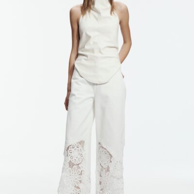 Aje Sardinia Crochet Hem Jeans - Image 1