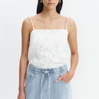 Aje Margot Mini Denim Skirt - Image 1