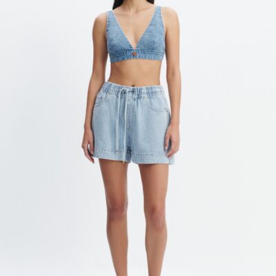 Aje Margot Denim Relaxed Short - Image 1