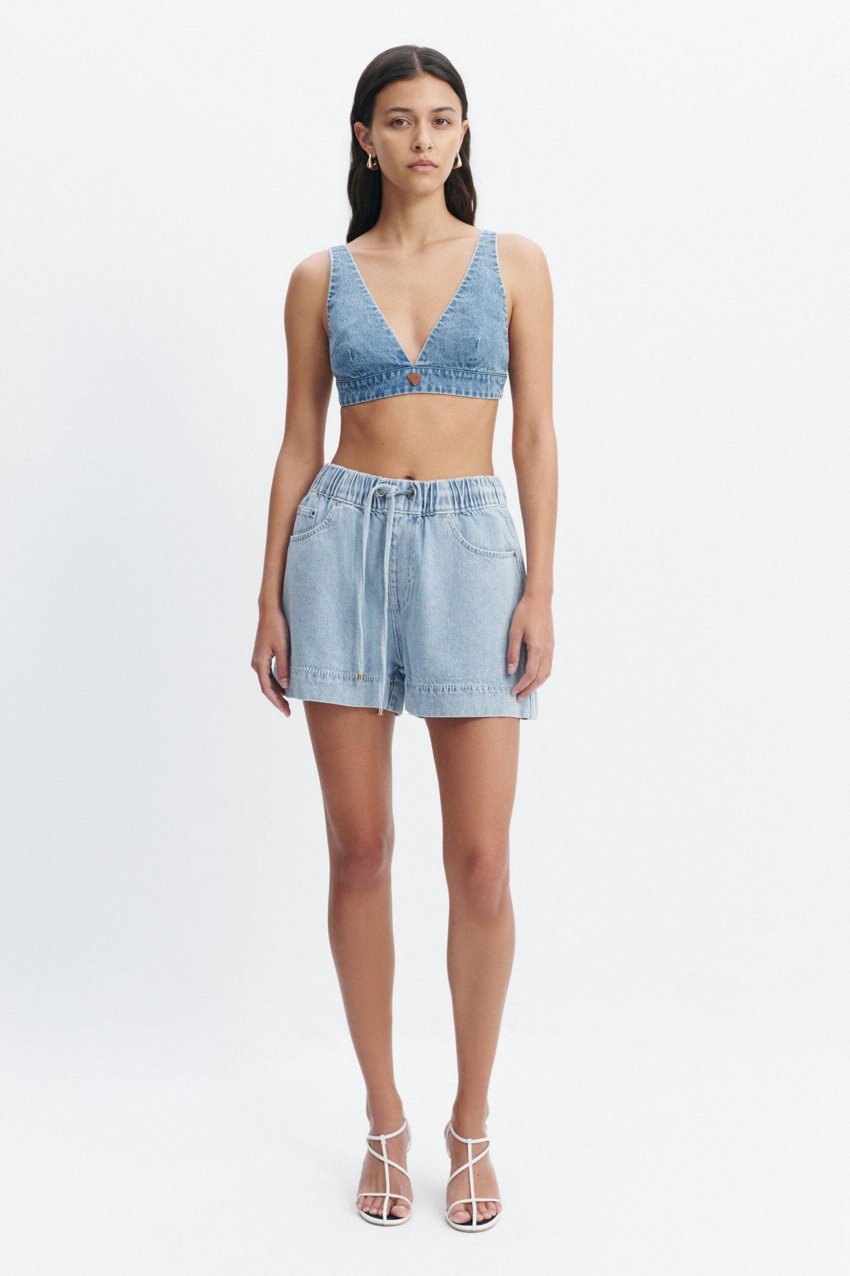 Aje Margot Denim Relaxed Short - Image 1