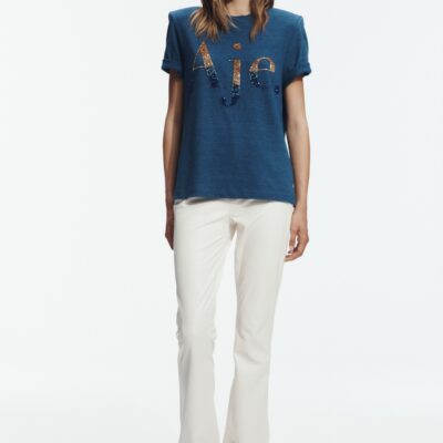 Aje Lagoona Embellished Logo Tee - Image 1